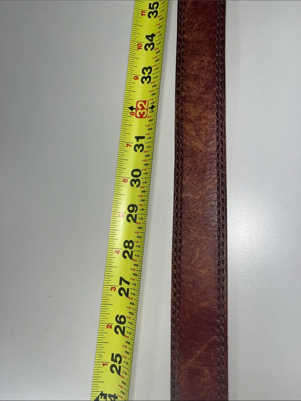 Levi's Distressed Brown Leather Belt with Dark Metal Buckle